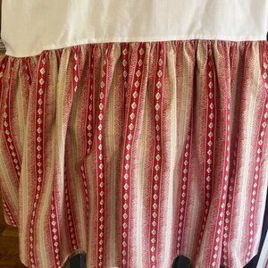 Vtg Ralph Lauren Dove Creek King Dust Ruffle Cotton Southwestern Red Striped HTF